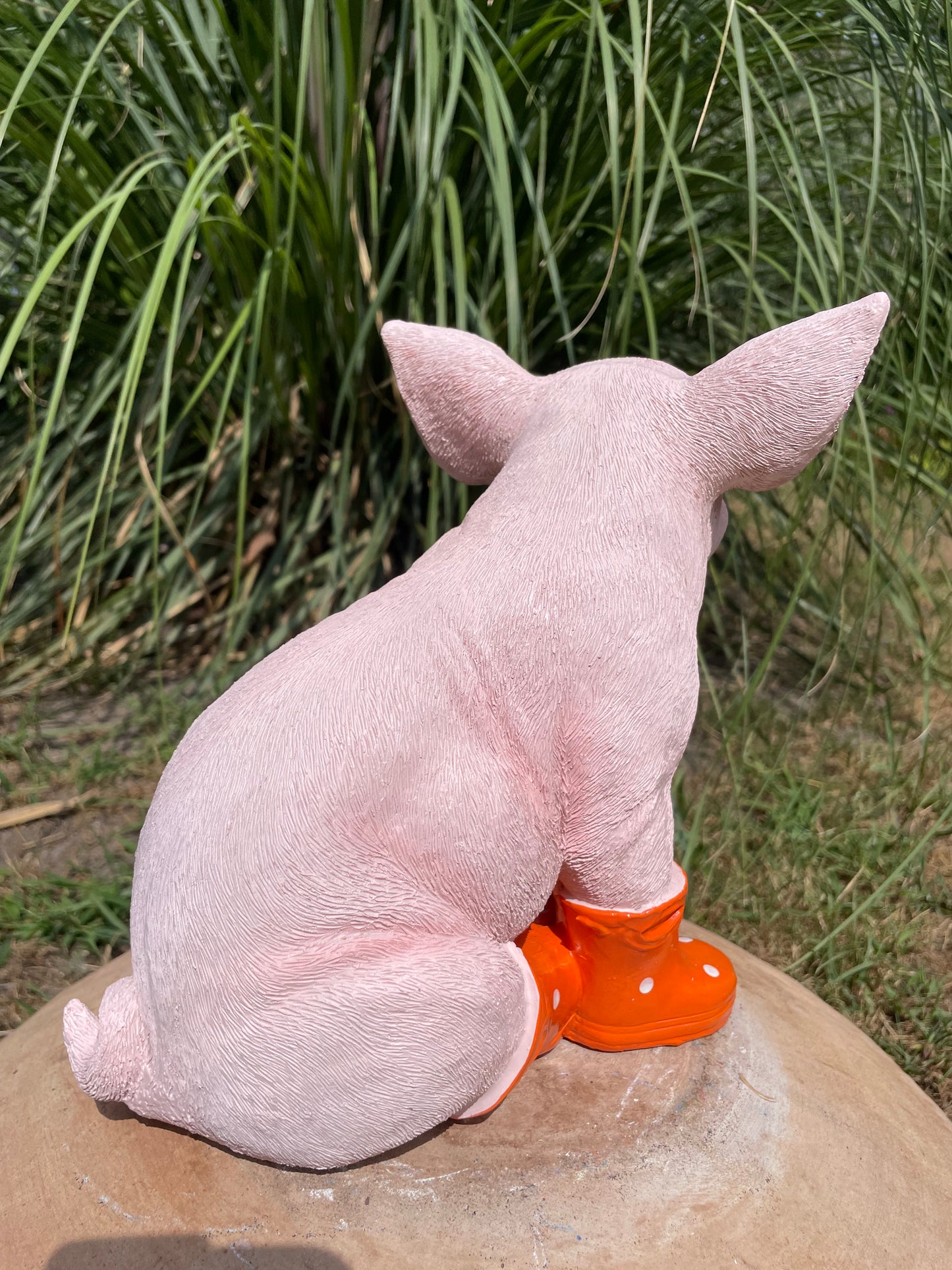 Varken laarsjes zittend, kinder, babykamer Oranje 25cm
