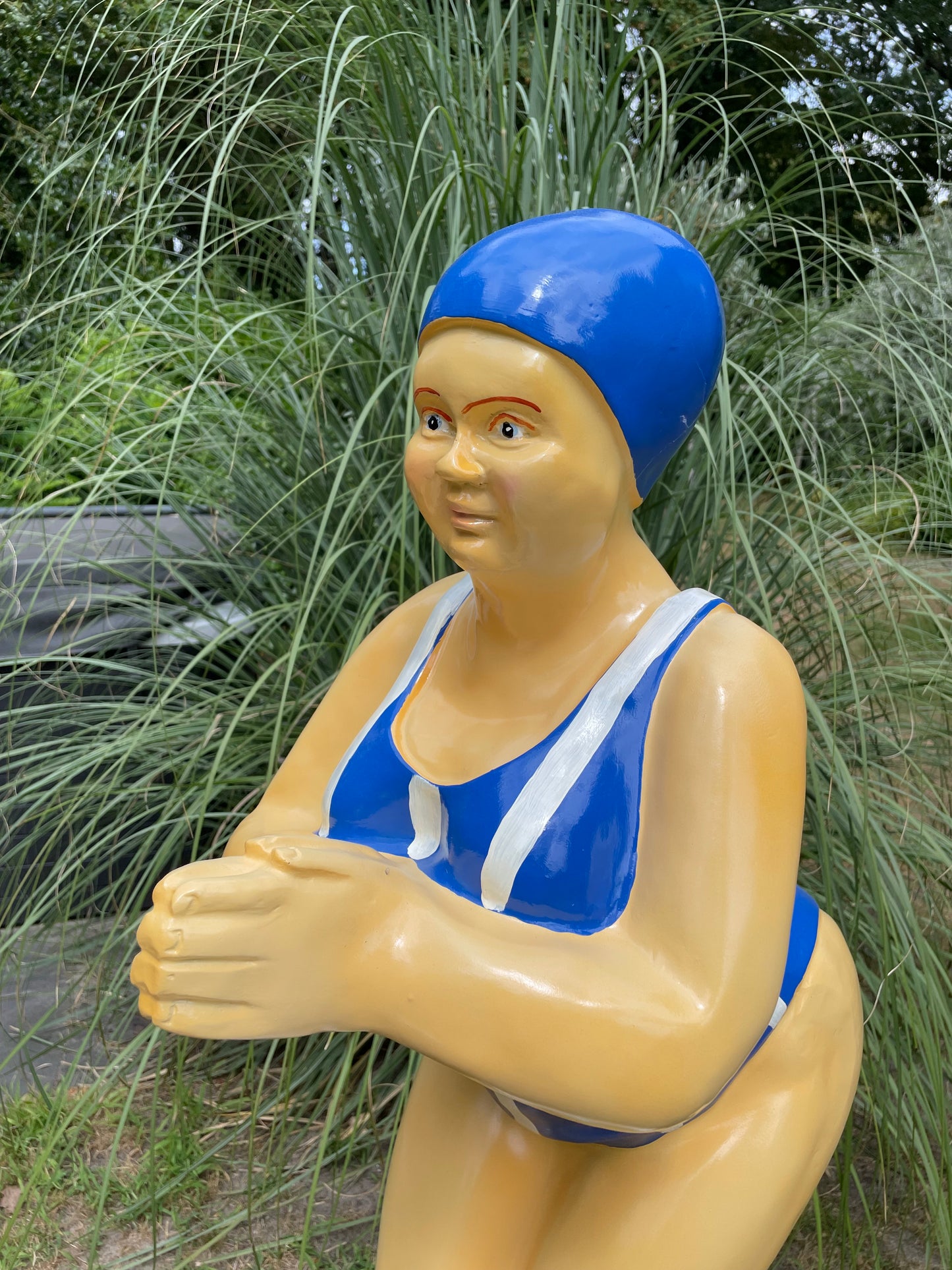 Duikende dame blauw jacuzzi tuin, zwembad, vijver 115cm
