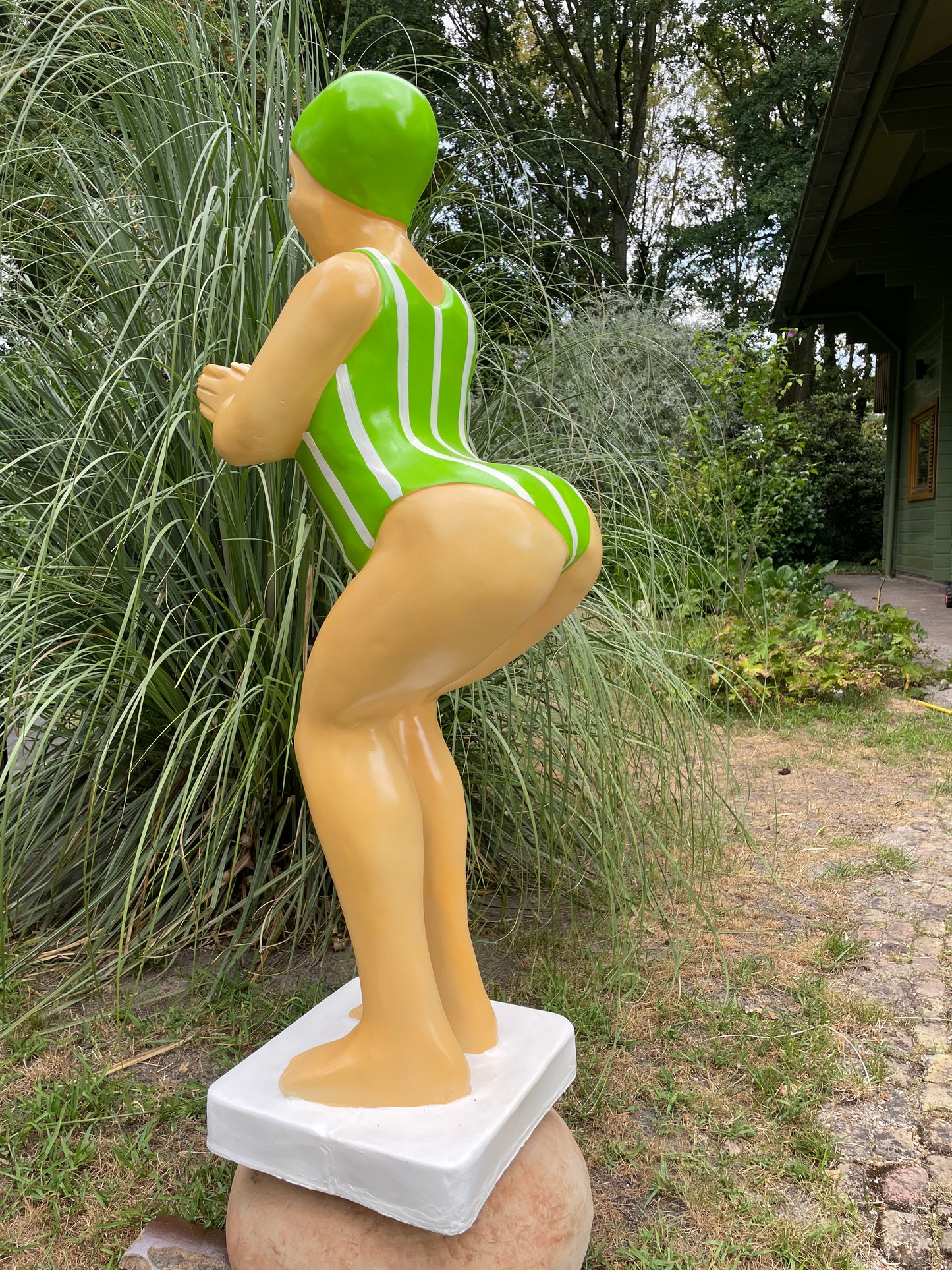 Duikende dame Groen jacuzzi tuin, zwembad, vijver 115cm