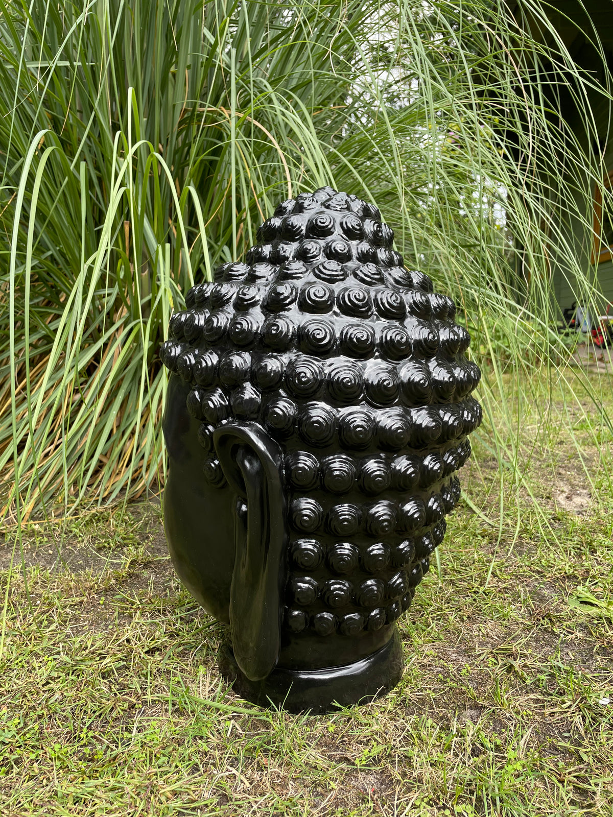 Boeddha hoofd zwart 55cm