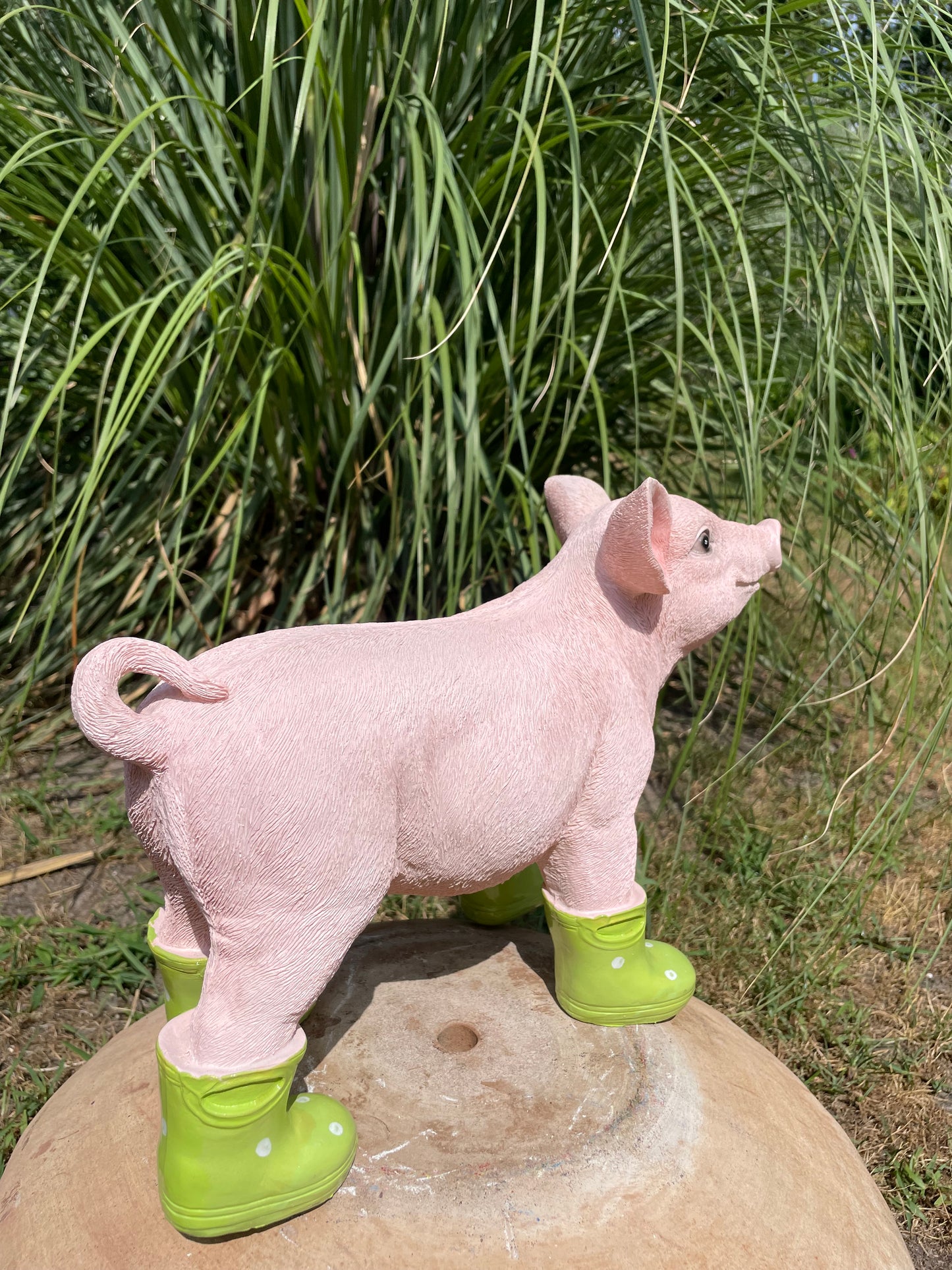 Varken laarsjes staand, kinder, babykamer groen 35cm