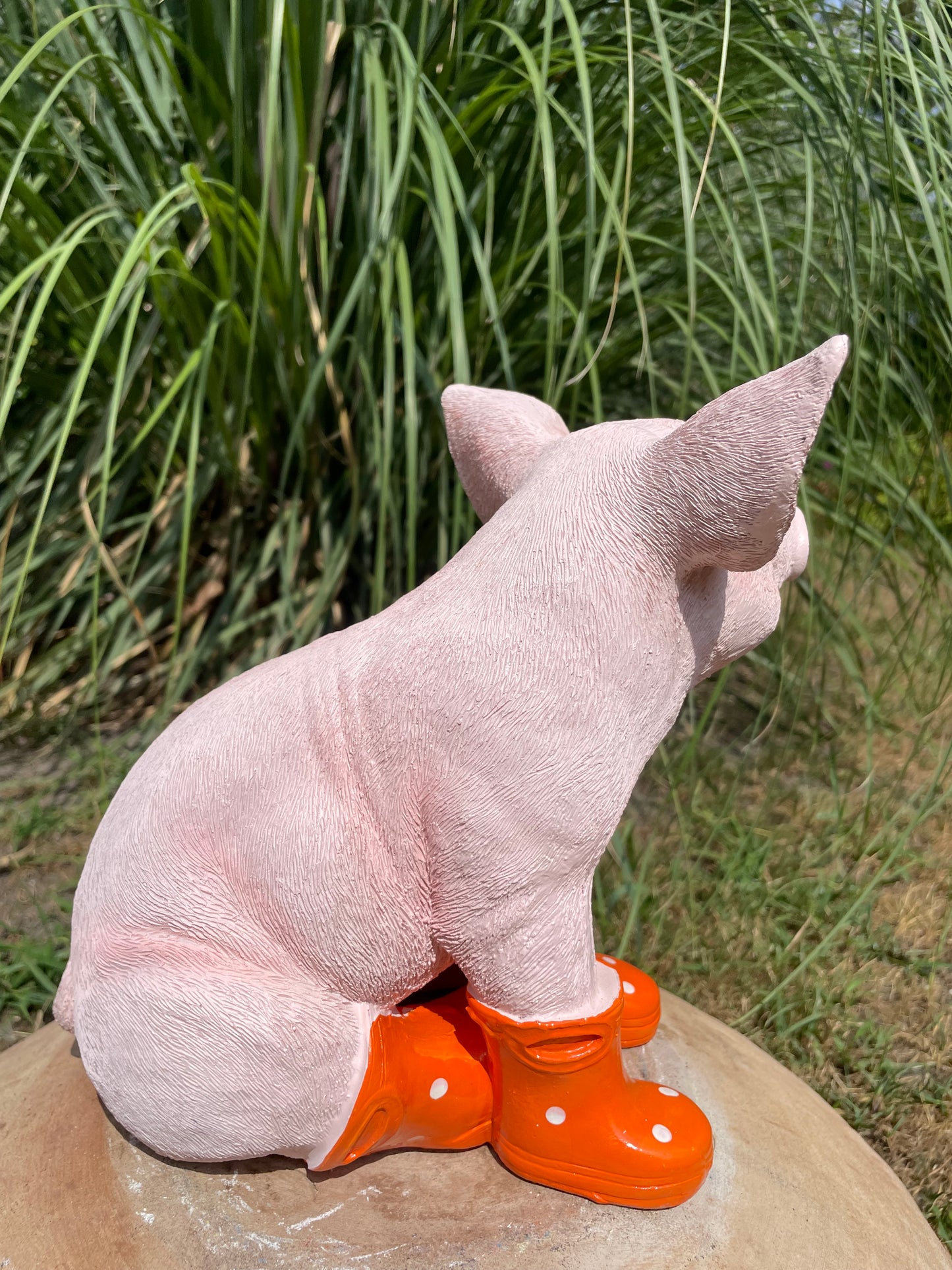 Varken laarsjes zittend, kinder, babykamer Oranje 25cm