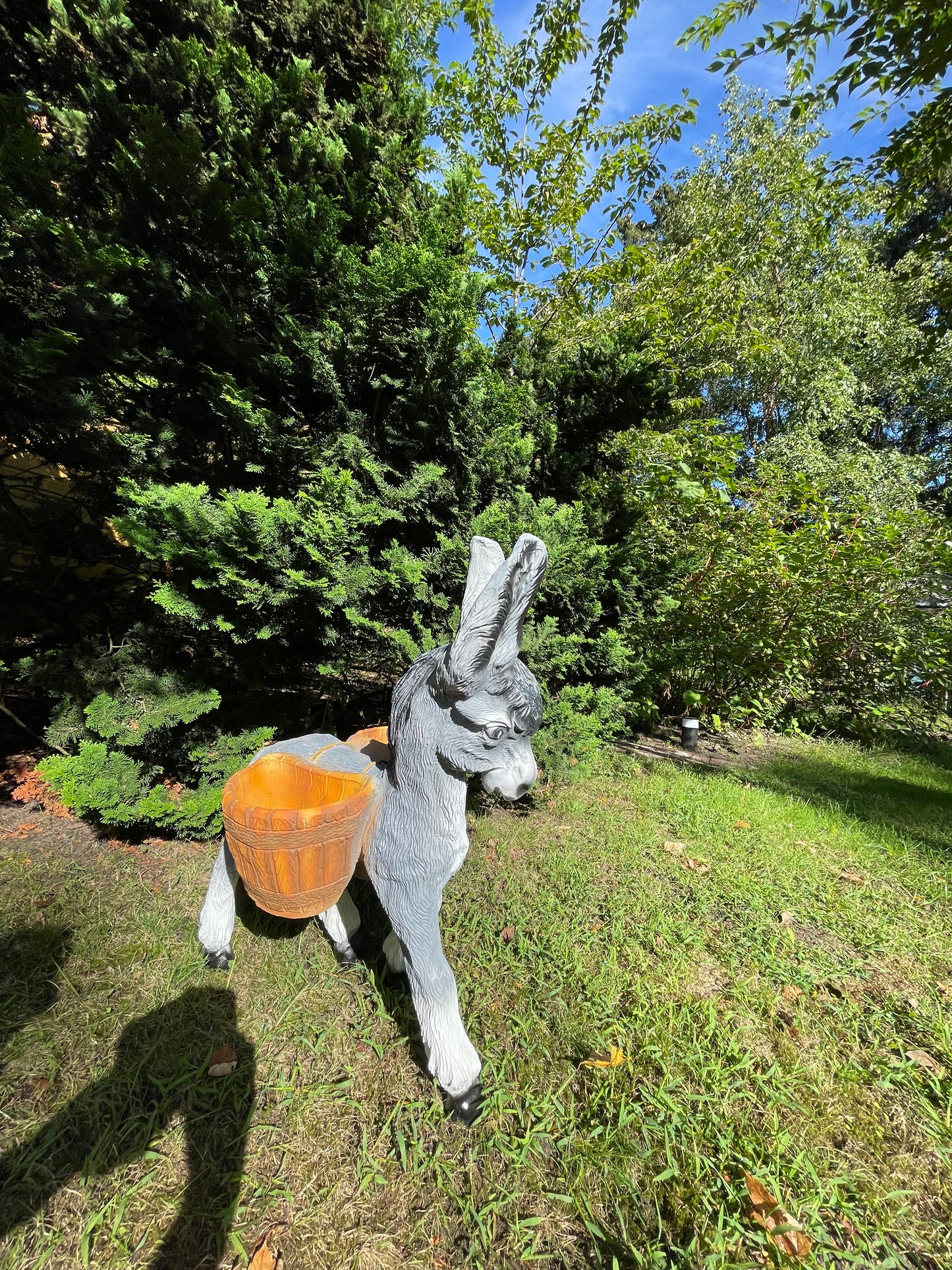 Ezel met mandje grijs gazon, tuin, 75cm