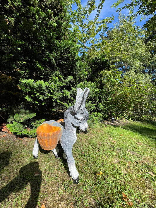 Ezel met mandje grijs gazon, tuin, 75cm