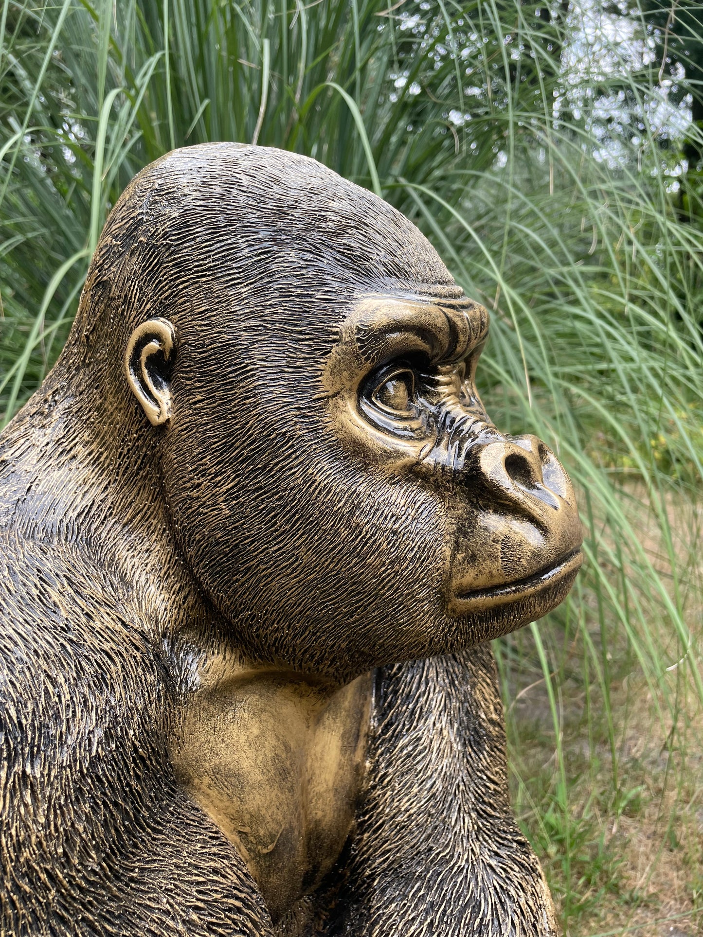 (Tuin)Beeld aap, gorilla, tuin, zwembad, vijver 70cm
