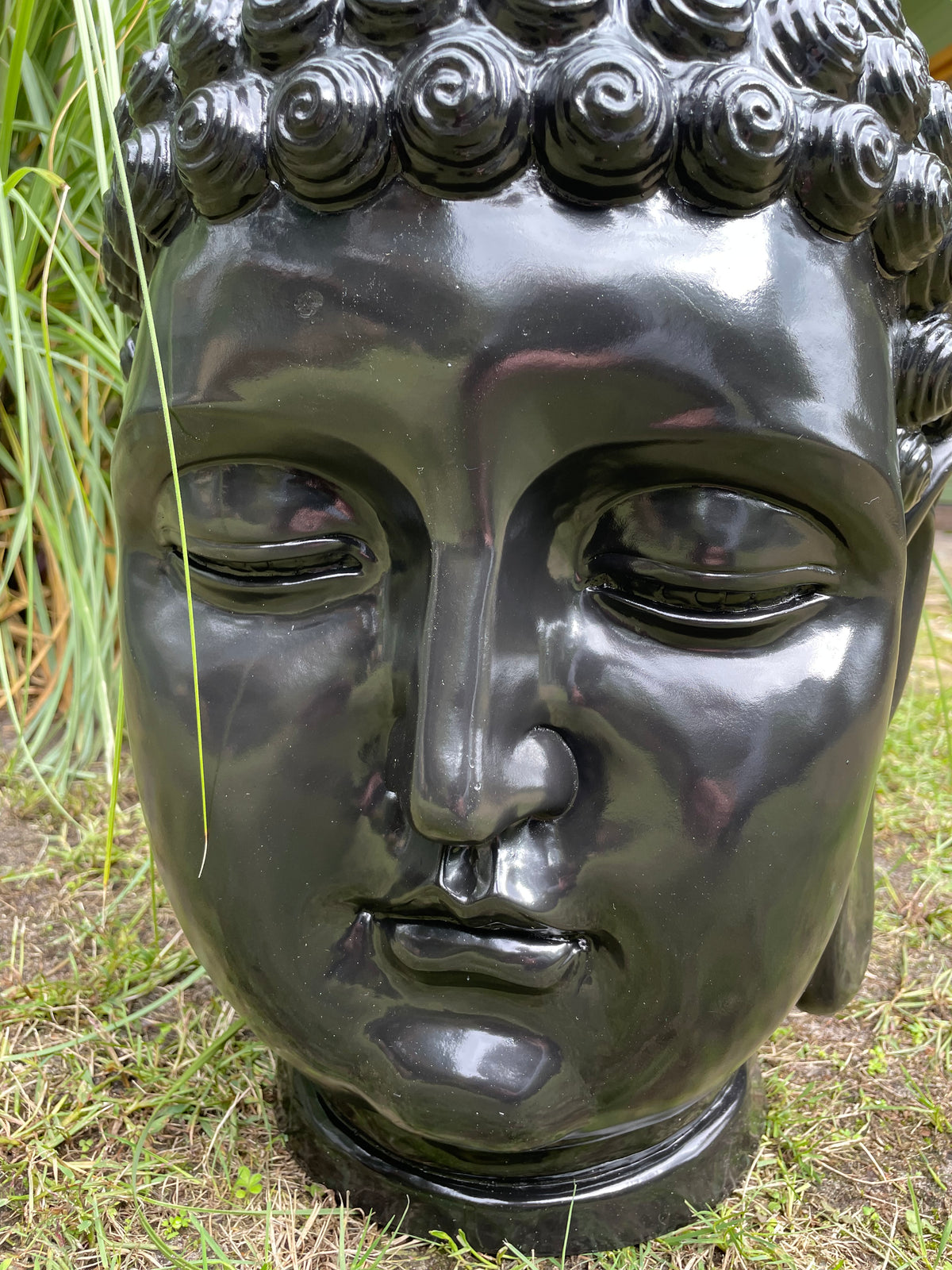 Boeddha hoofd zwart 55cm