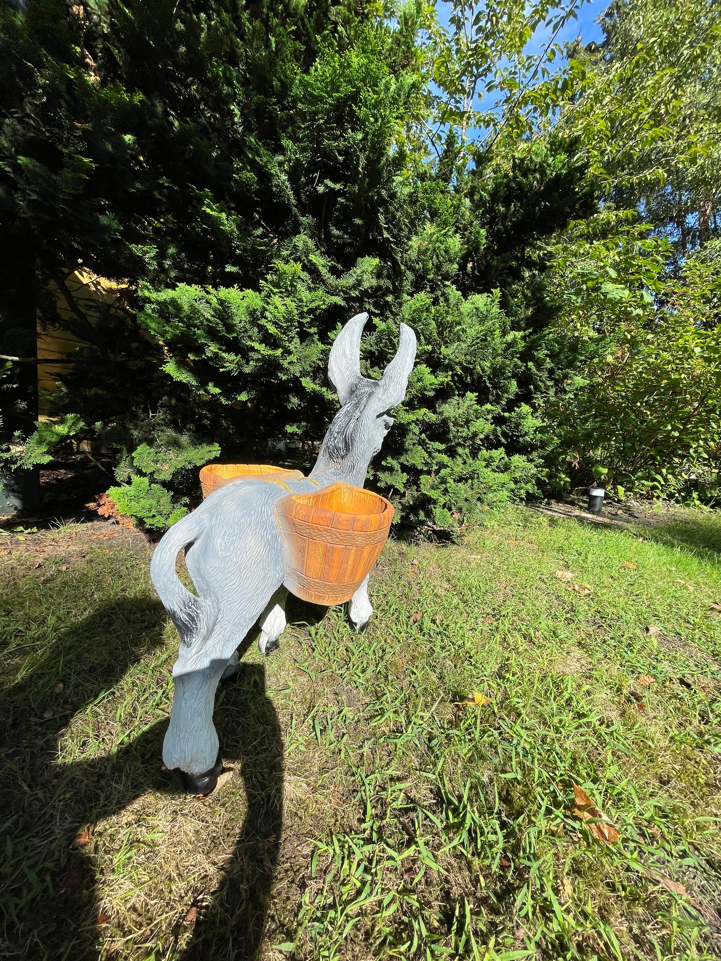 Ezel met mandje grijs gazon, tuin, 75cm
