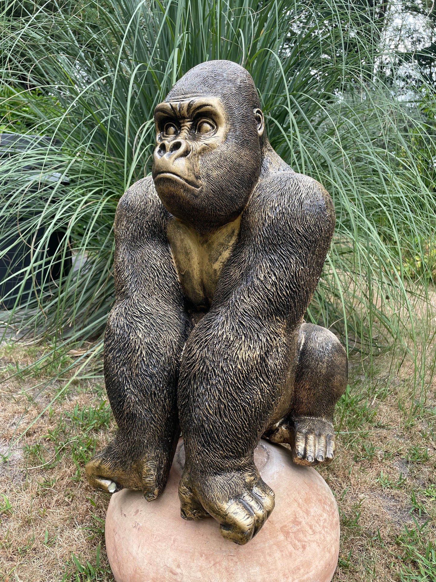 (Tuin)Beeld aap, gorilla, tuin, zwembad, vijver 70cm