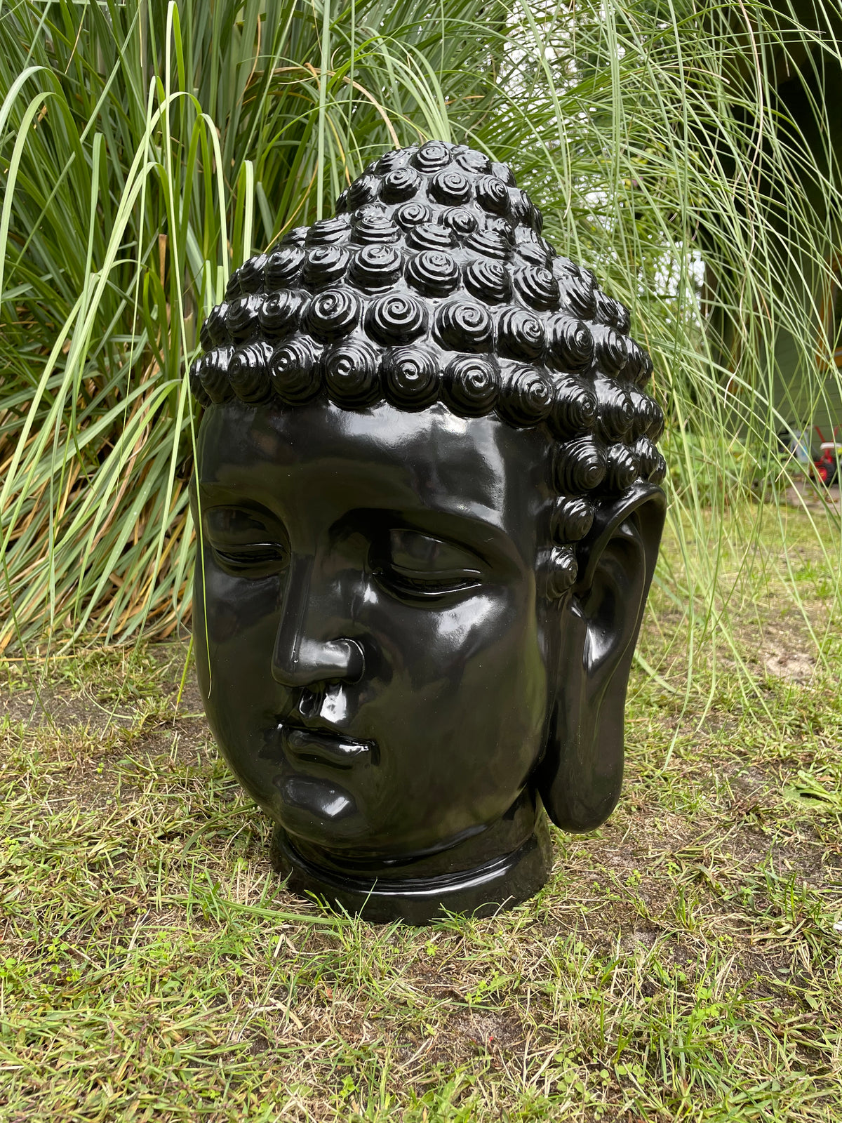 Boeddha hoofd zwart 55cm