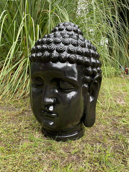 Boeddha hoofd zwart 55cm