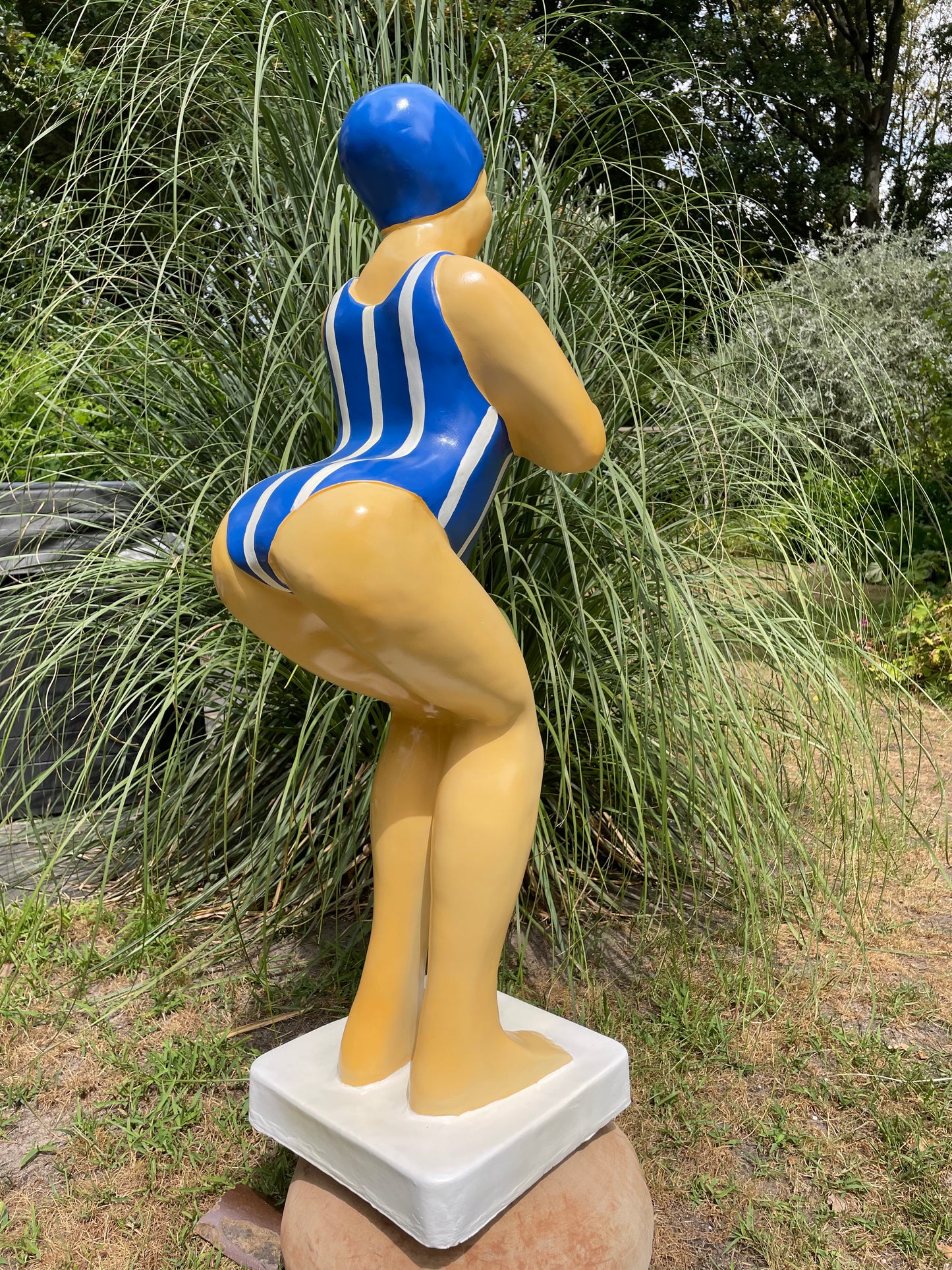 Duikende dame blauw jacuzzi tuin, zwembad, vijver 115cm