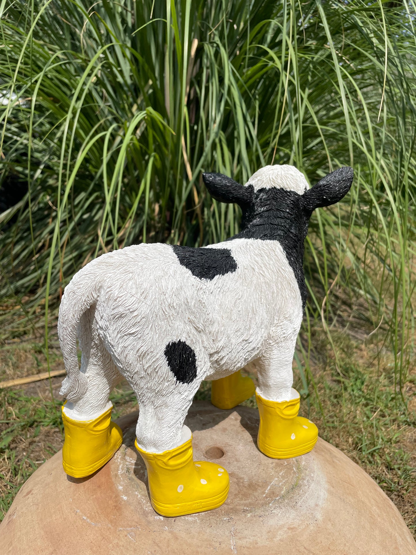 Kalfje laarsjes, boerderij, tuin, geel 30cm