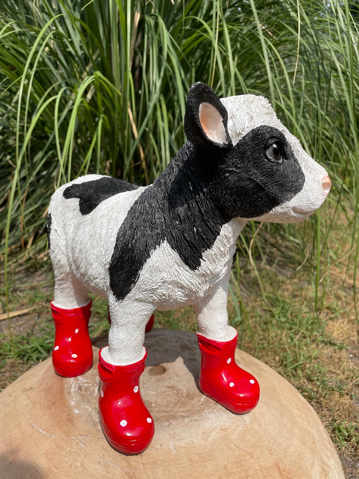 Kalfje laarsjes, boerderij, tuin, Rood 30cm