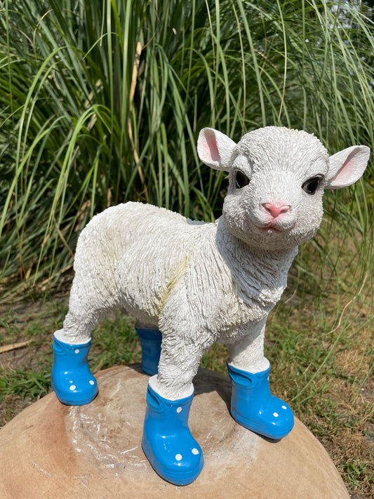 Lammetje laarsjes, boerderij, tuin, Blauw 30cm