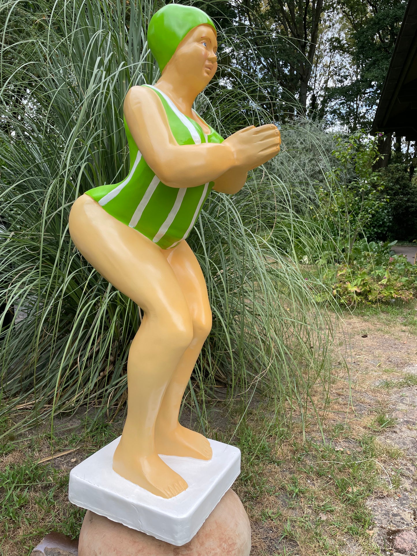 Duikende dame Groen jacuzzi tuin, zwembad, vijver 115cm