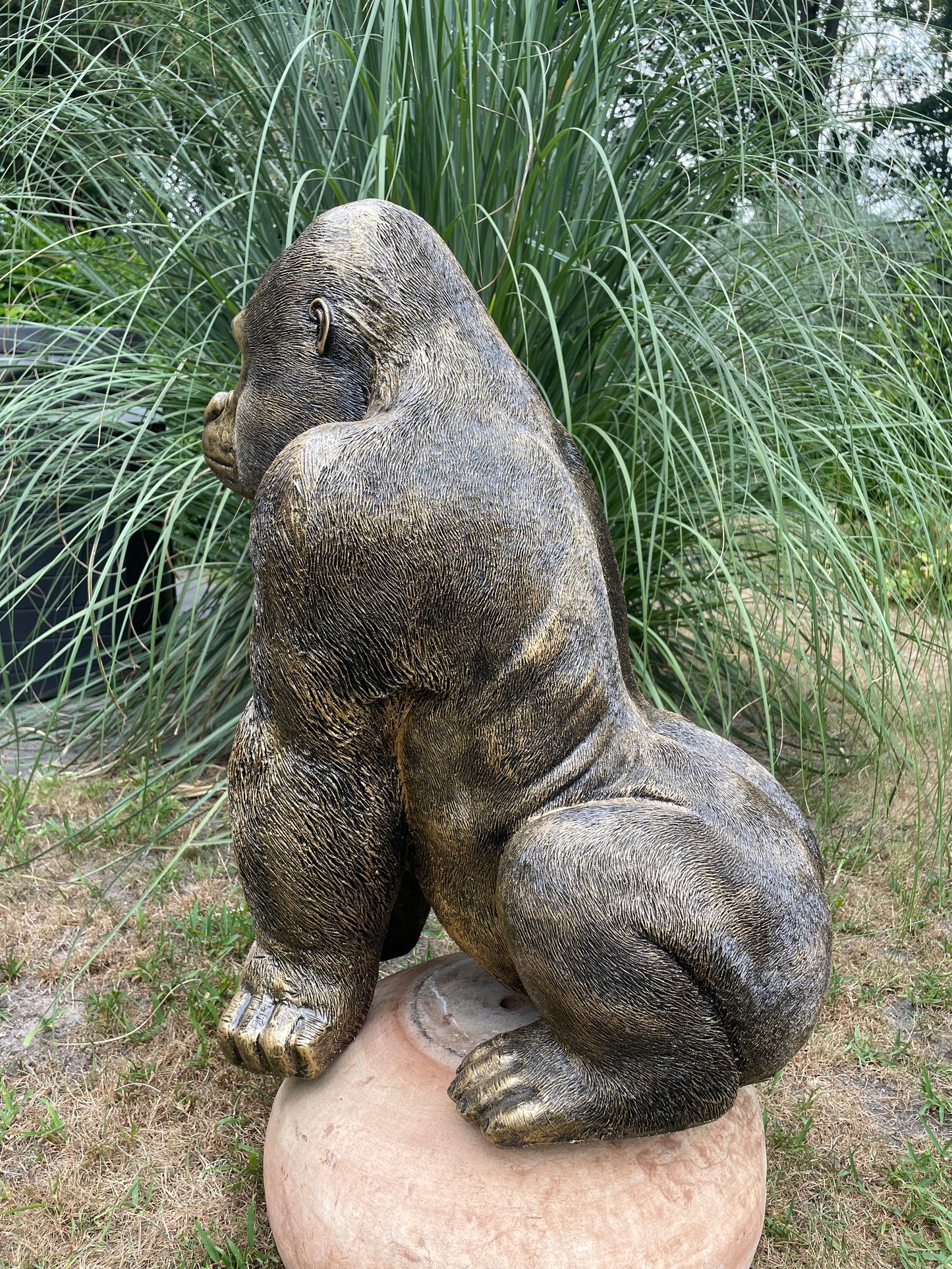 (Tuin)Beeld aap, gorilla, tuin, zwembad, vijver 70cm