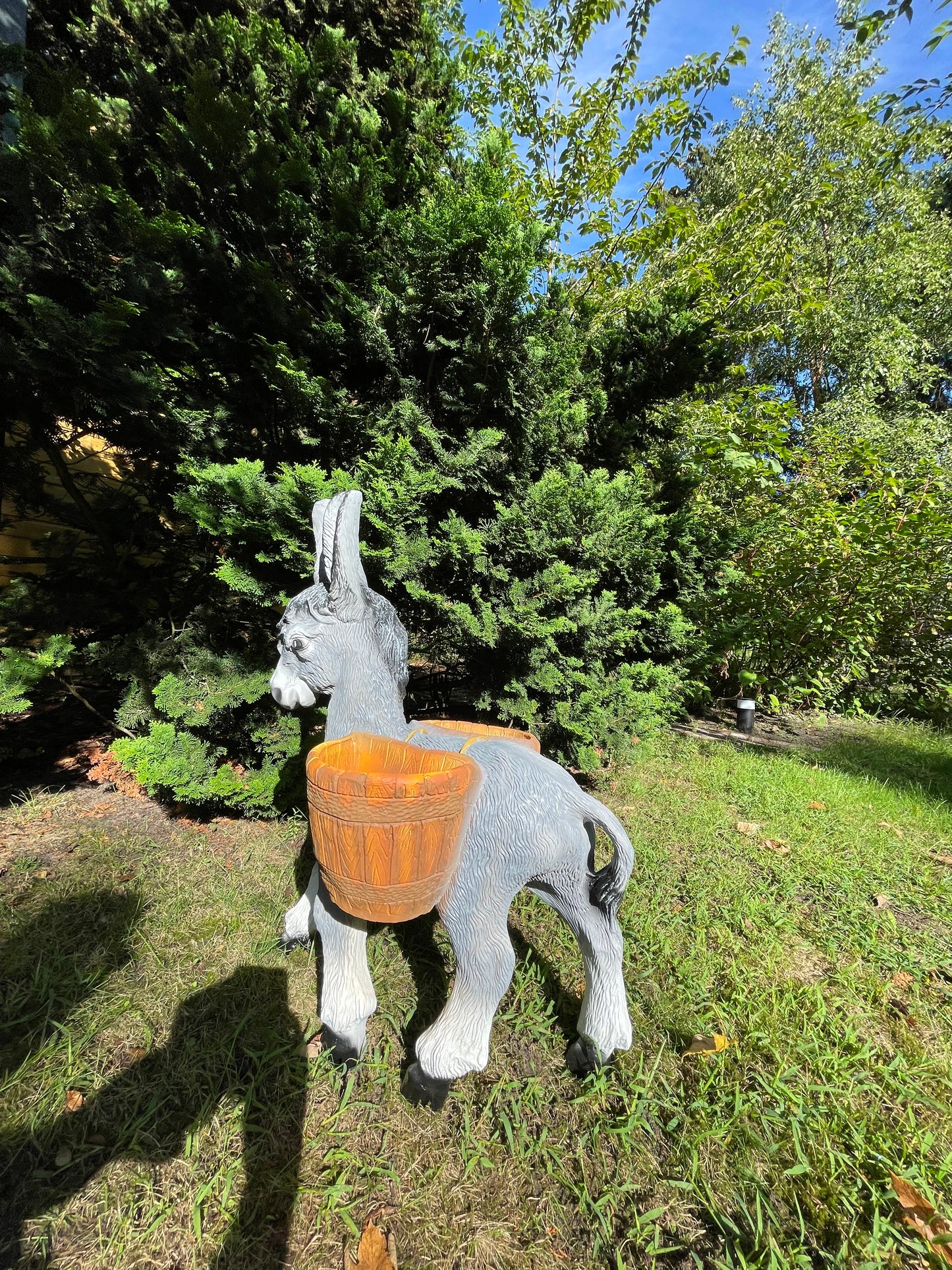 Ezel met mandje grijs gazon, tuin, 75cm
