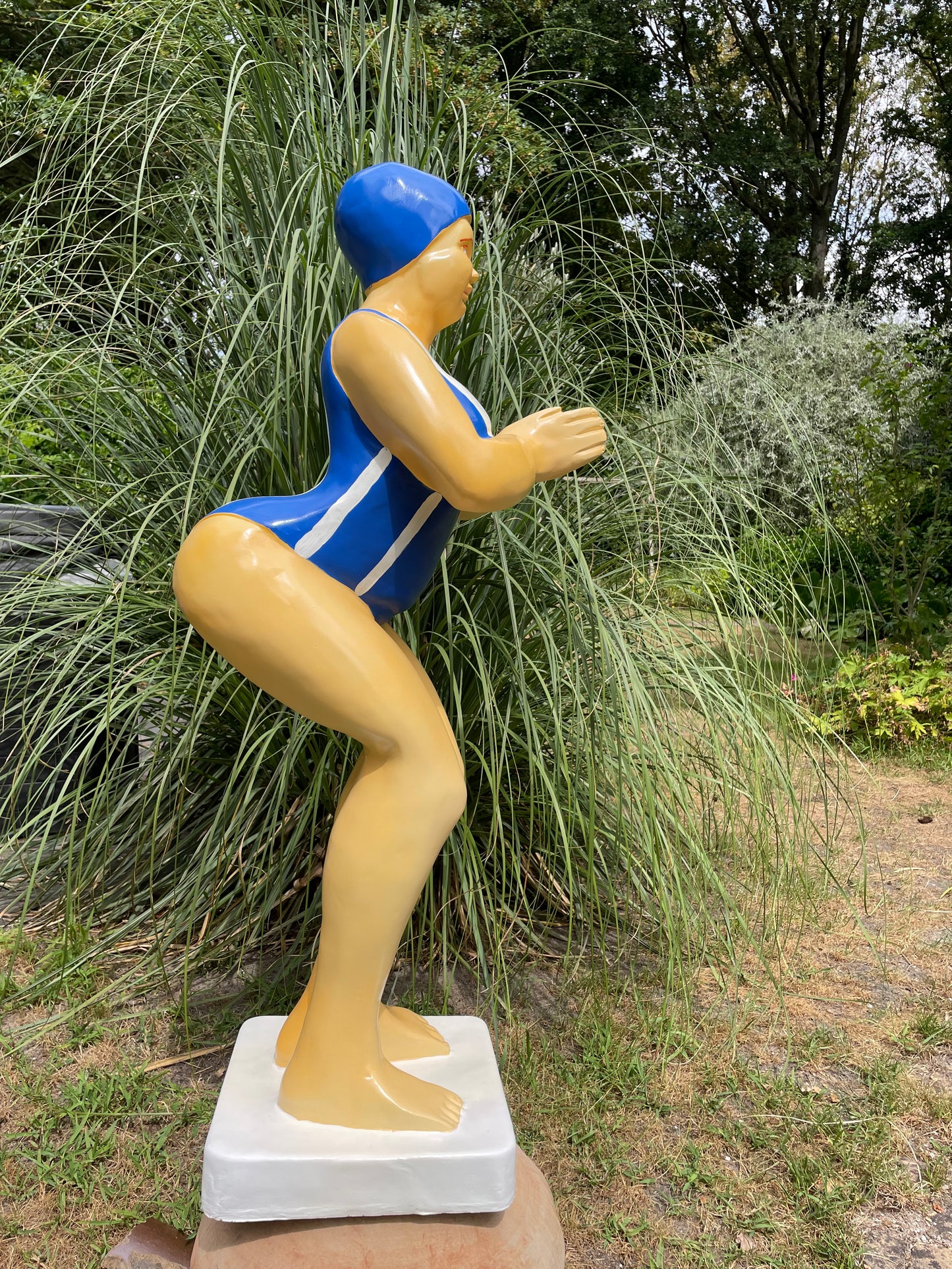 Duikende dame blauw jacuzzi tuin, zwembad, vijver 115cm