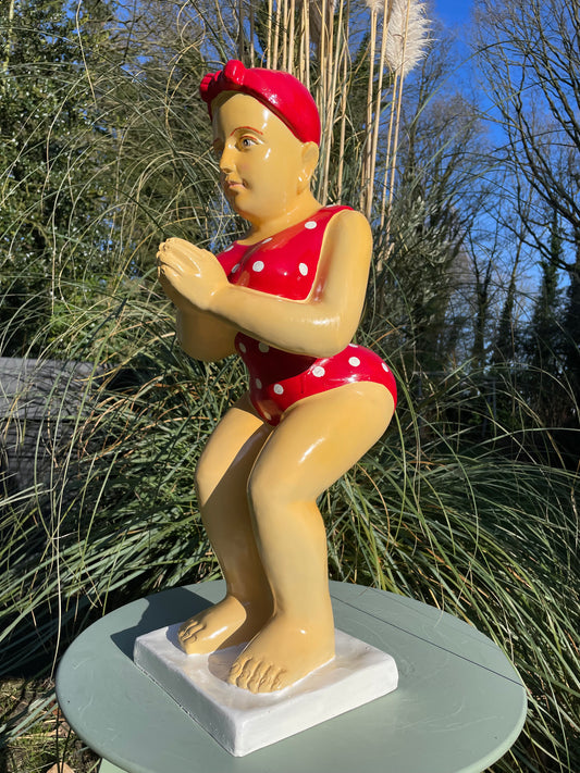 Duikende dame rood jacuzzi tuin, zwembad, vijver 75cm