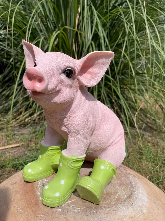 Varken laarsjes zittend, kinder, babykamer Groen25cm