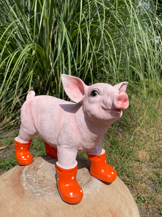 Varken laarsjes staand, kinder, babykamer Oranje 35cm