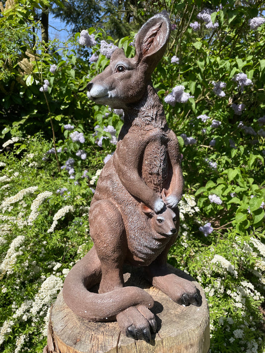 Beeld Kangoeroe groot tuin, vijver, boerderij, dierentuin 90cm