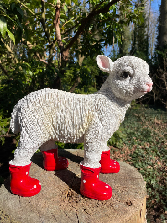 Lammetje laarsjes, boerderij, tuin, Rood 30cm