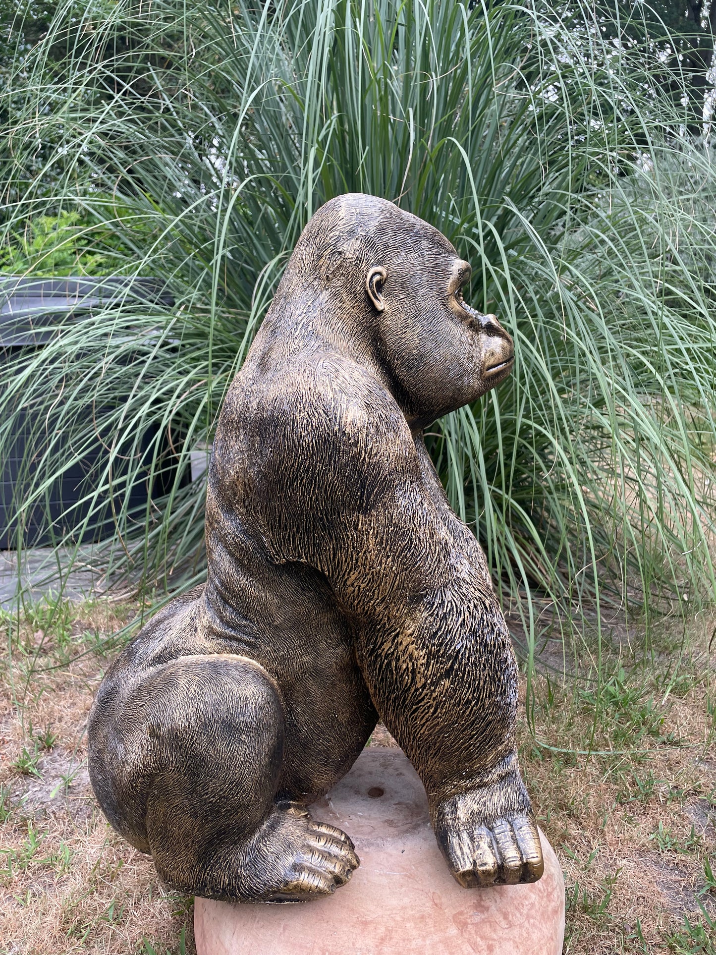 (Tuin)Beeld aap, gorilla, tuin, zwembad, vijver 70cm