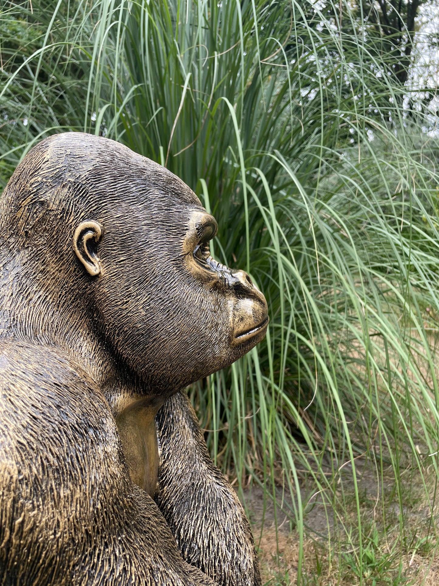 (Tuin)Beeld aap, gorilla, tuin, zwembad, vijver 70cm