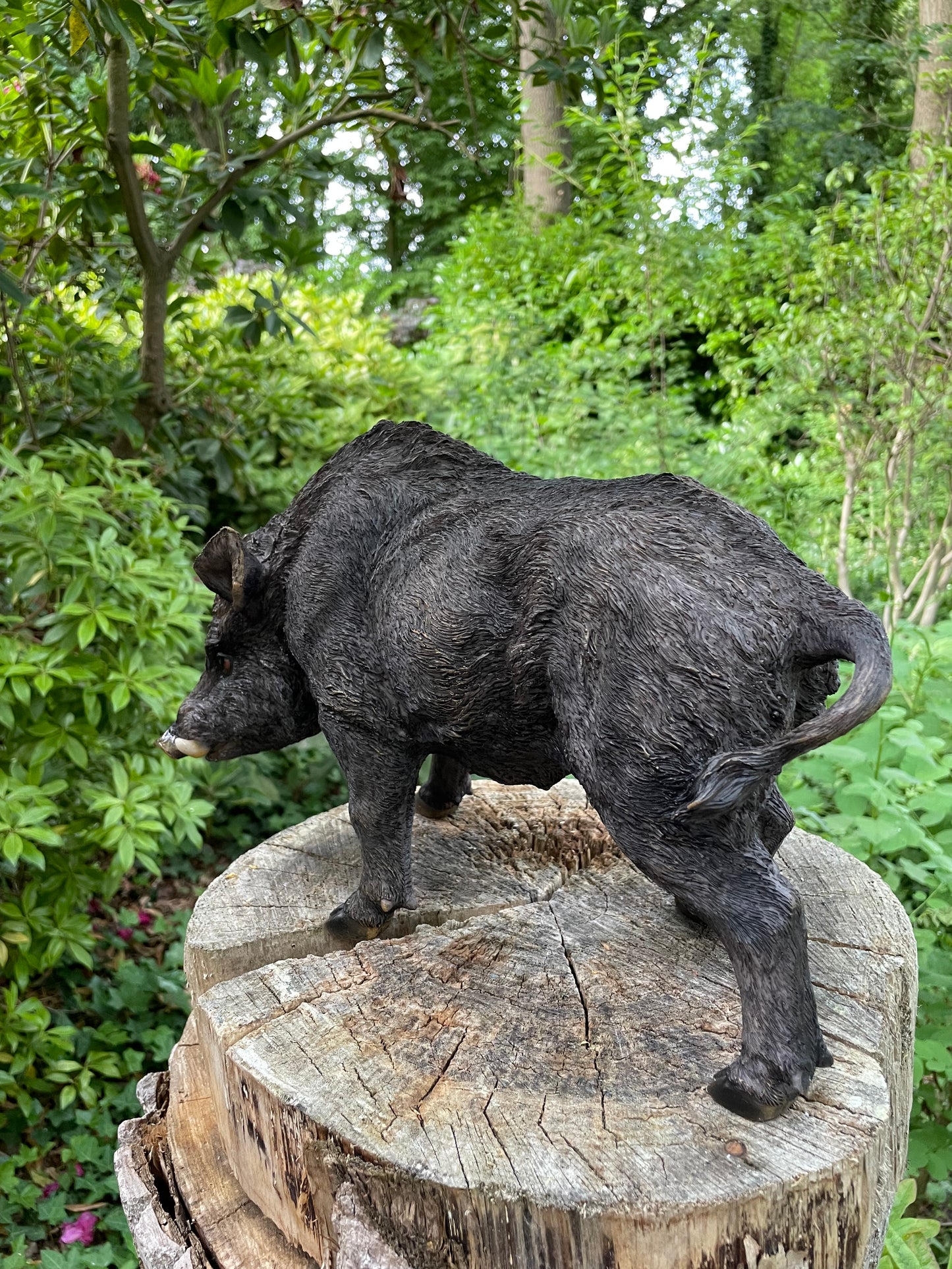 (tuin)beeld everzwijn, gazon, tuin, boerderij 35cm