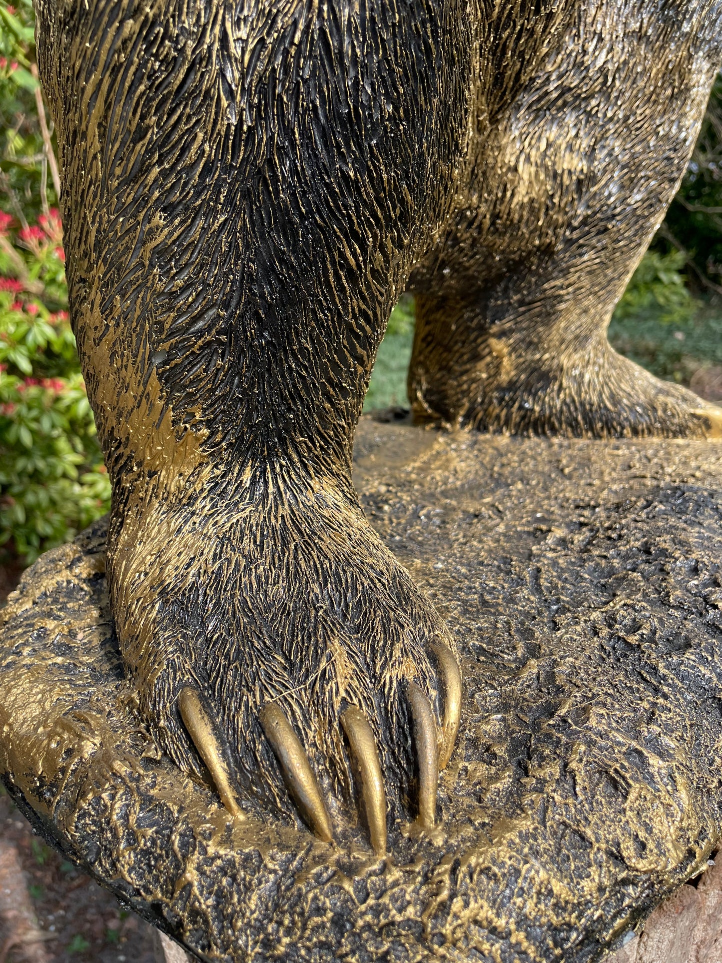 Beeld Beer, Antiek goud, tuin, gazon, manege, 120cm