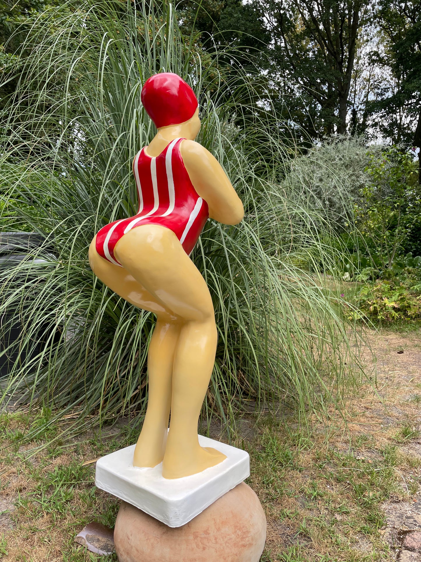 Duikende dame Rood streep vert jacuzzi tuin, zwembad, vijver 115cm