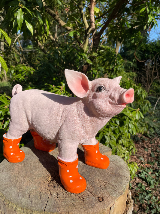 Varken laarsjes staand, kinder, babykamer Oranje 35cm