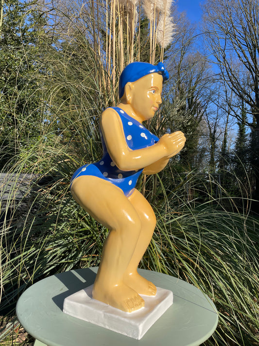 Duikende dame blauw jacuzzi tuin, zwembad, vijver 75cm