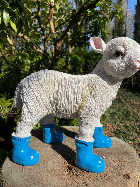 Lammetje laarsjes, boerderij, tuin, Blauw 30cm