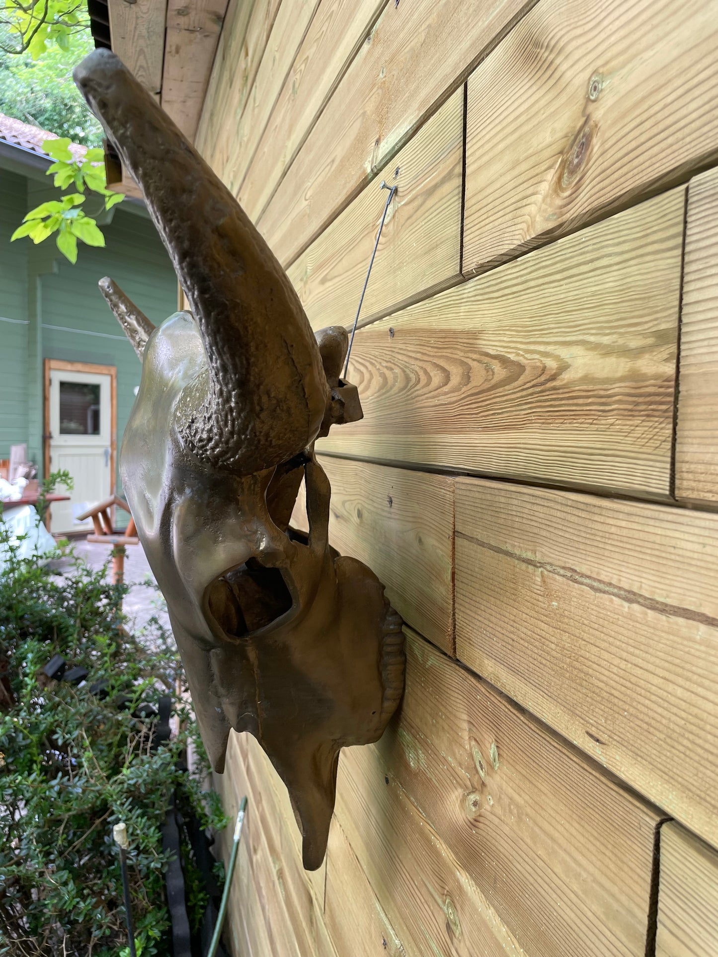 Wand buffelschedel brons metaal , woonkamer, cowboy 60cm