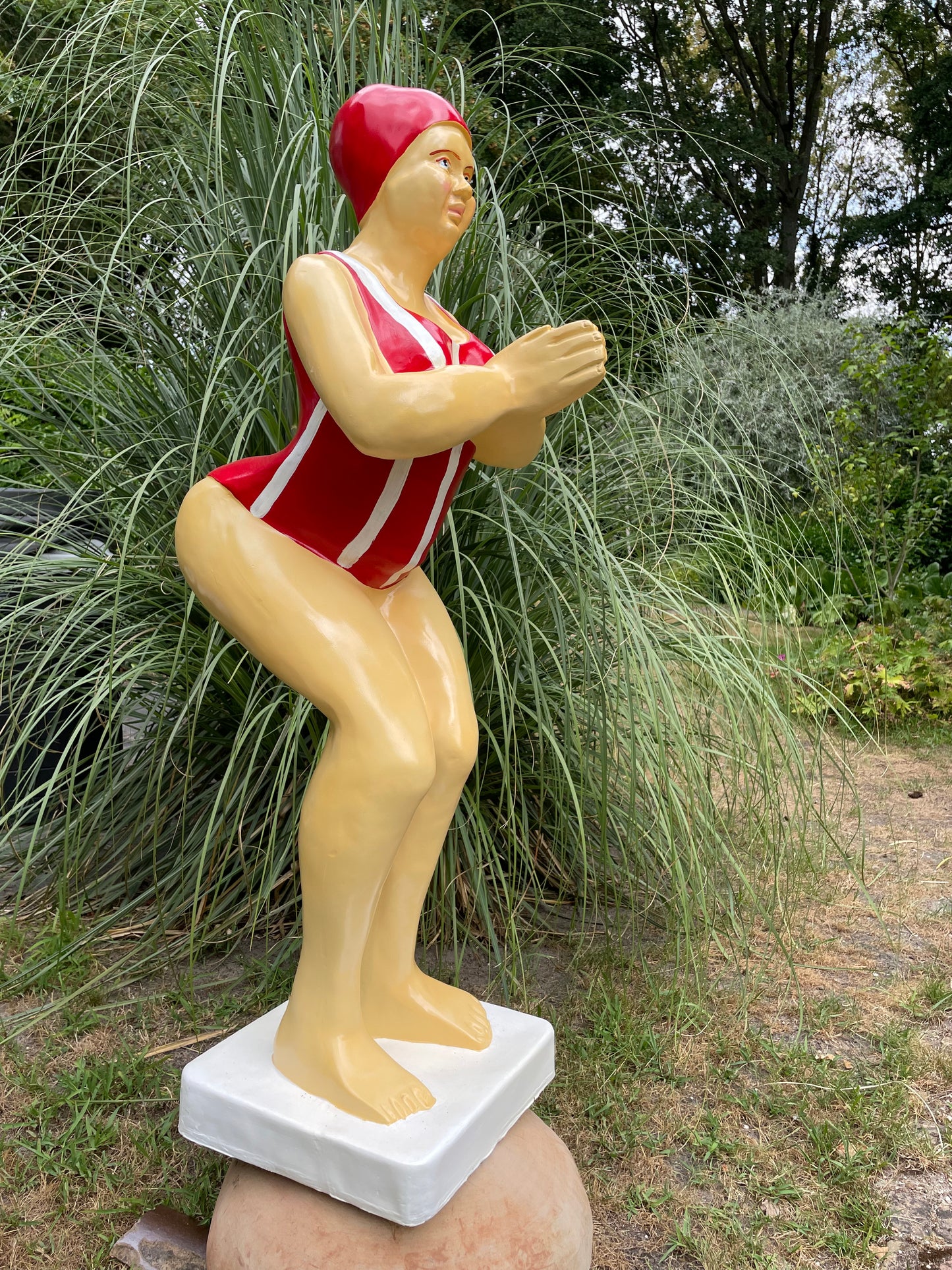 Duikende dame Rood streep vert jacuzzi tuin, zwembad, vijver 115cm