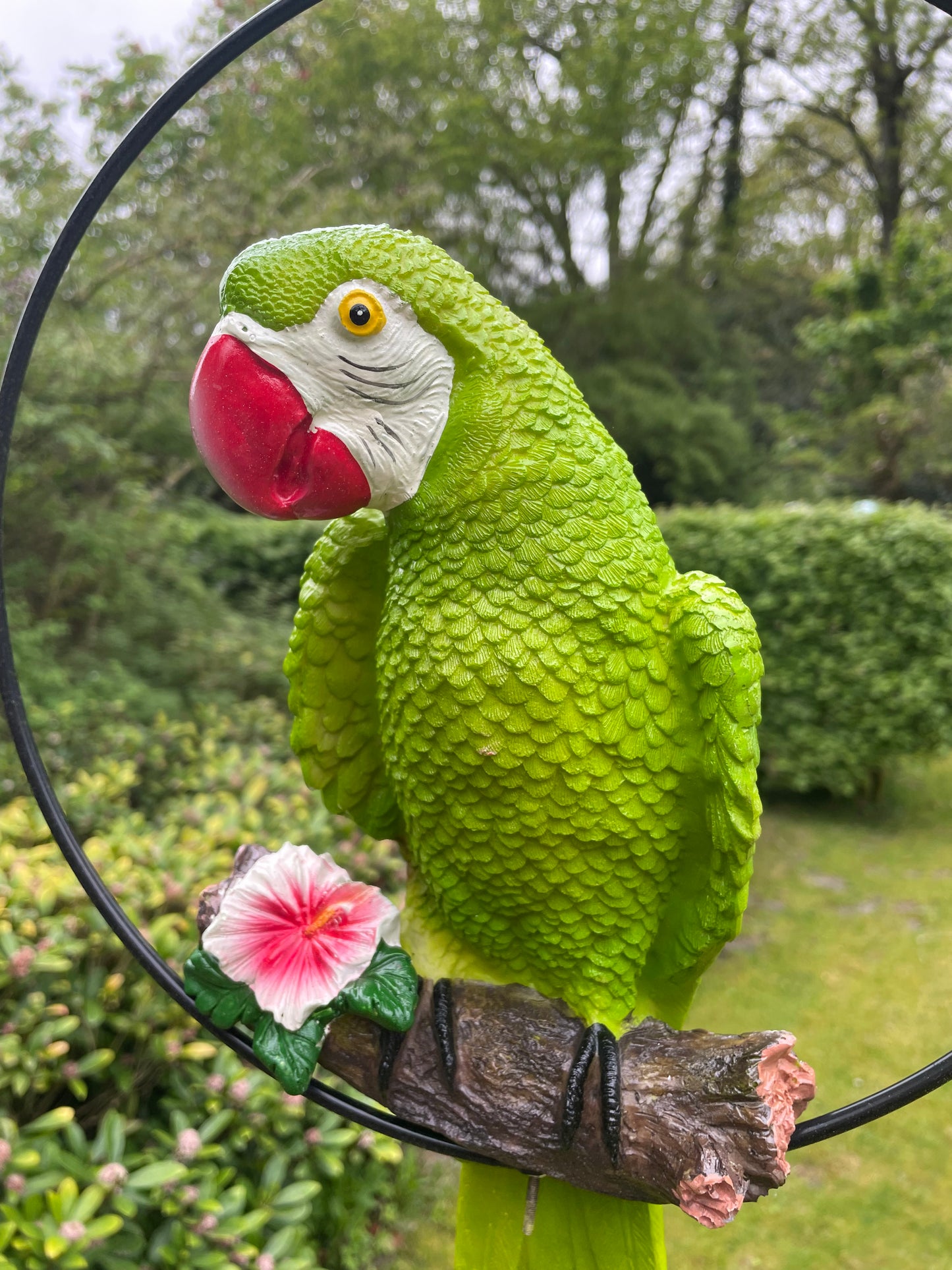 Beeld papegaai Groen, zwembad, vijver, tuin, balkon 50cm
