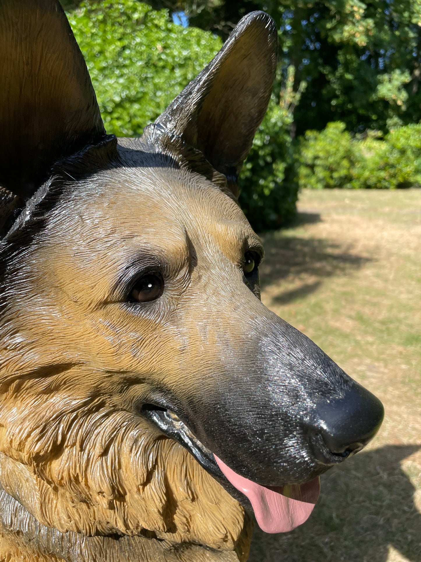 (Tuin)Beeld Duitse herder orig, honden, tuin, vijver 75 cm
