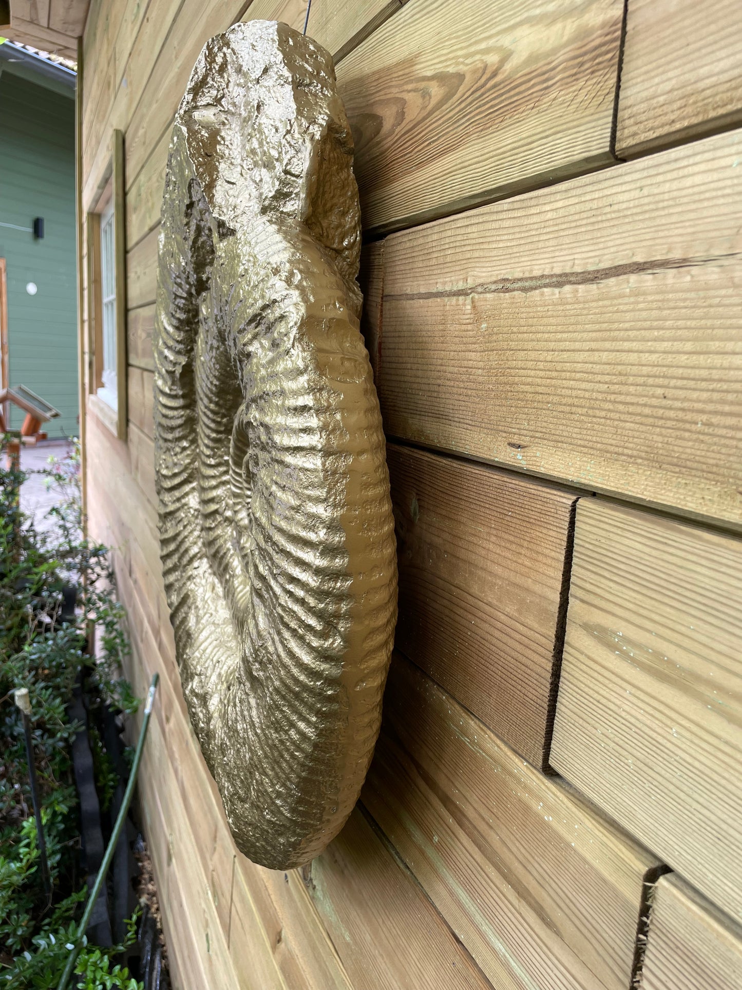 Beeld schelp goud, woonkamer, slaapkamer, interieur 30cm