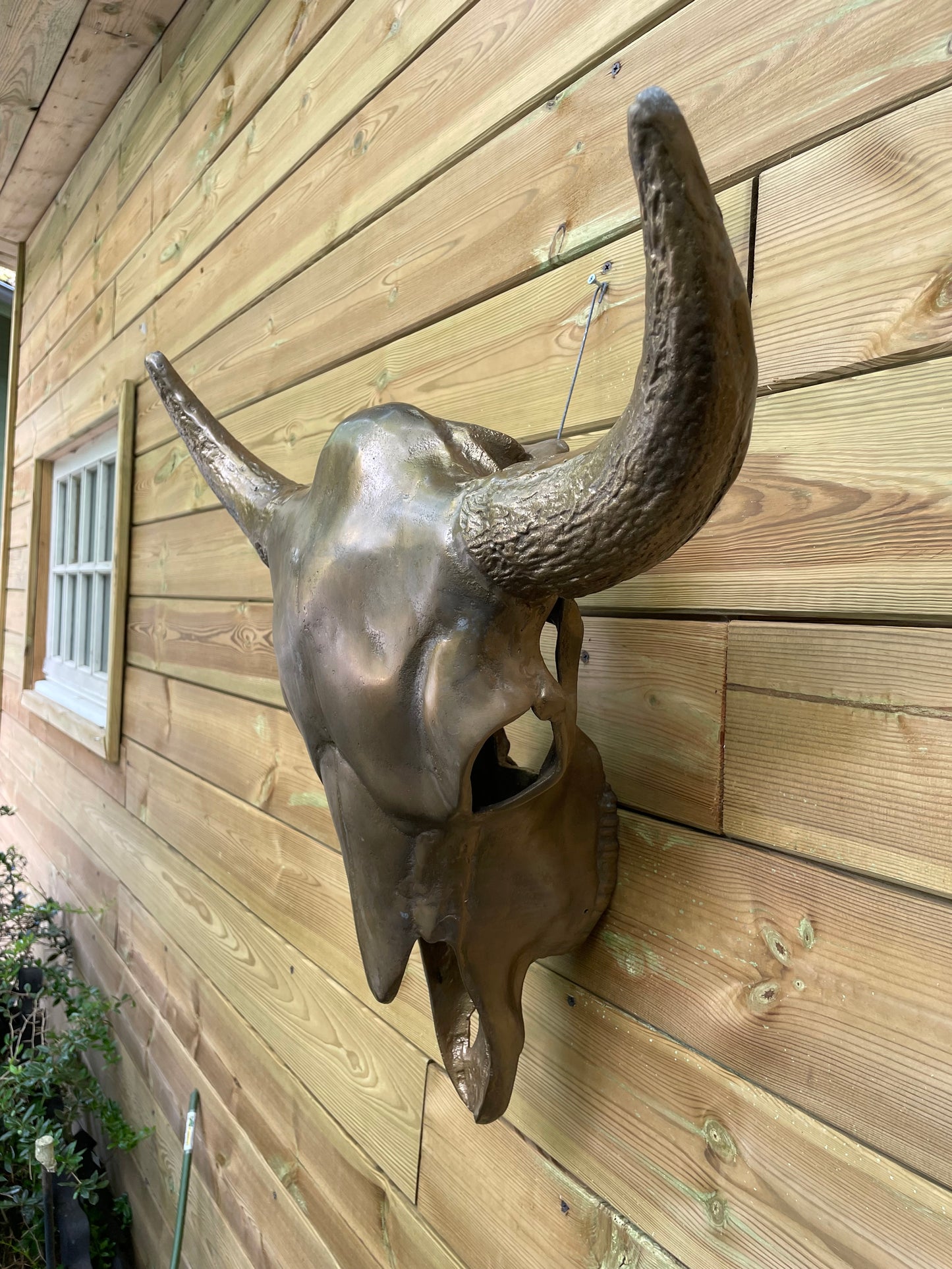 Wand buffelschedel brons metaal , woonkamer, cowboy 60cm