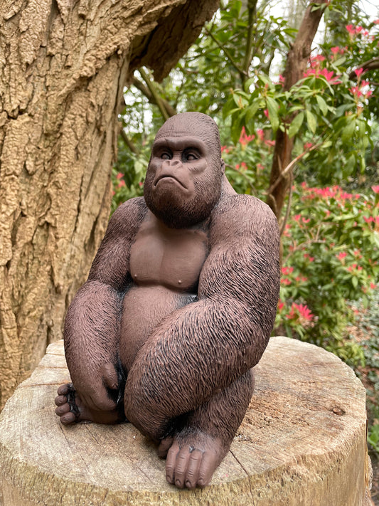 (Tuin)Beeld gorilla, tuin, zwembad, vijver 25cm