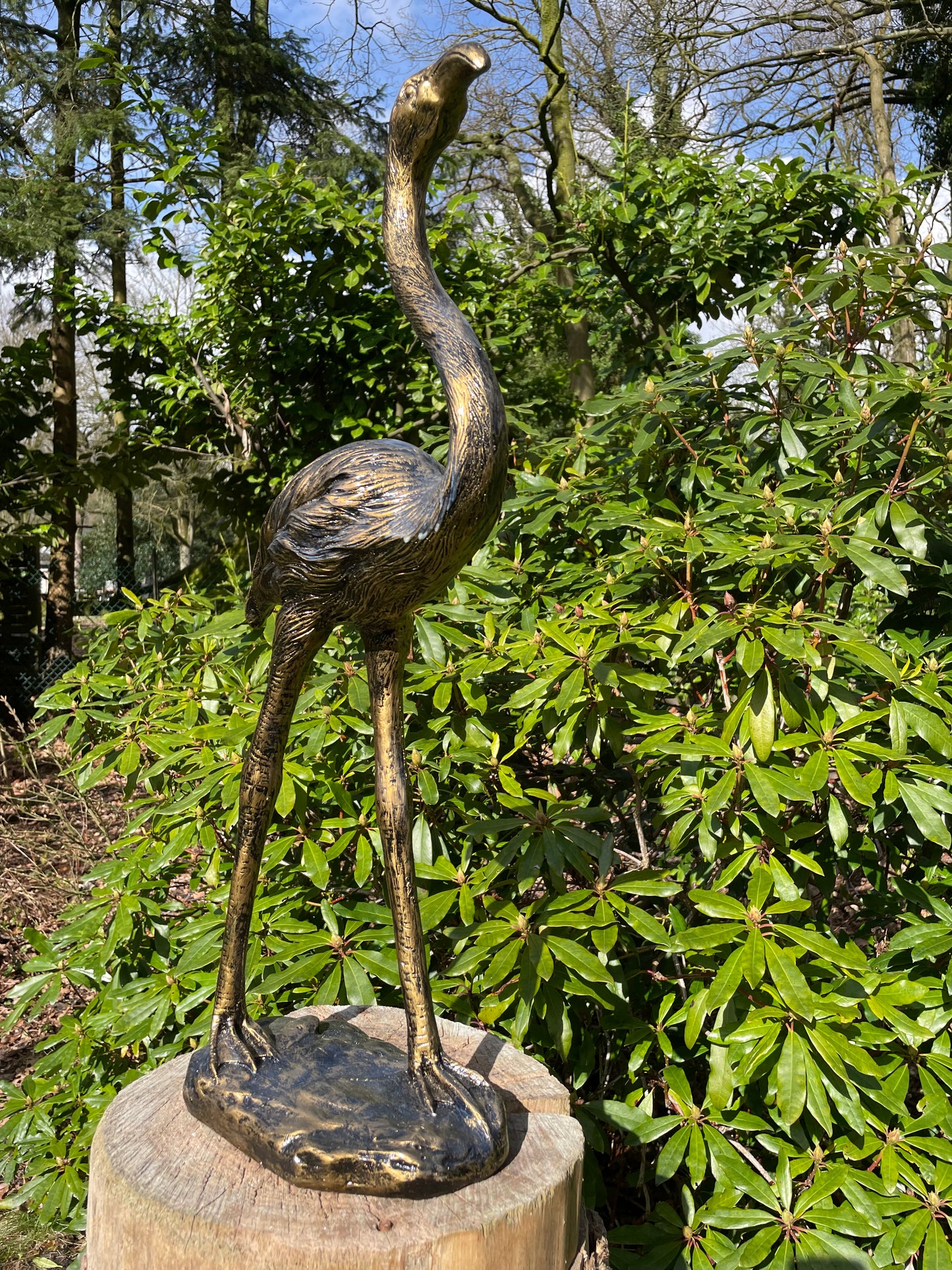 (Tuin)Beeld flamingo, tuin, zwembad, vijver 70cm