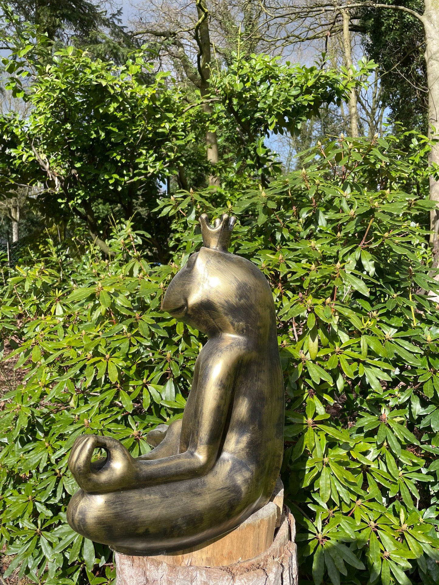 Beeld kikker, tuin, zen, zwembad, vijver yoga 60cm