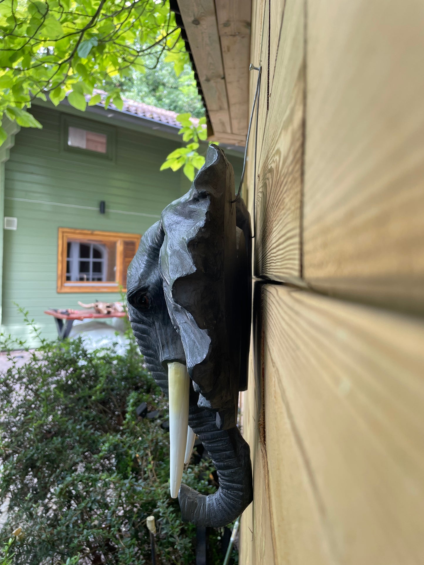 Beeld schild wand olifant grijs tuin, dieren, dierentuin 30cm