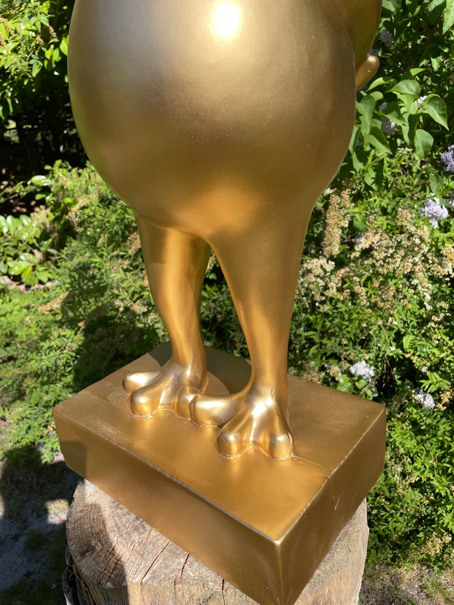(Tuin)Beeld kikker goud, tuin, zen, zwembad, vijver yoga 80cm