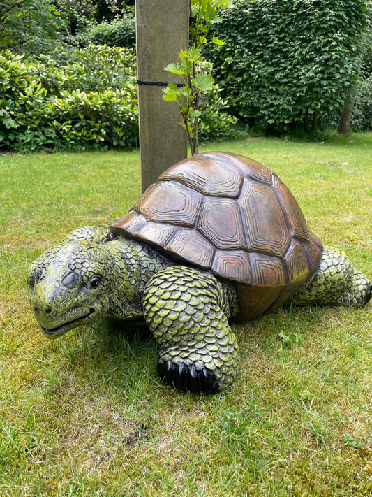(Tuin)Beeld schildpad, gazon, tuin, vijver, 90 cm
