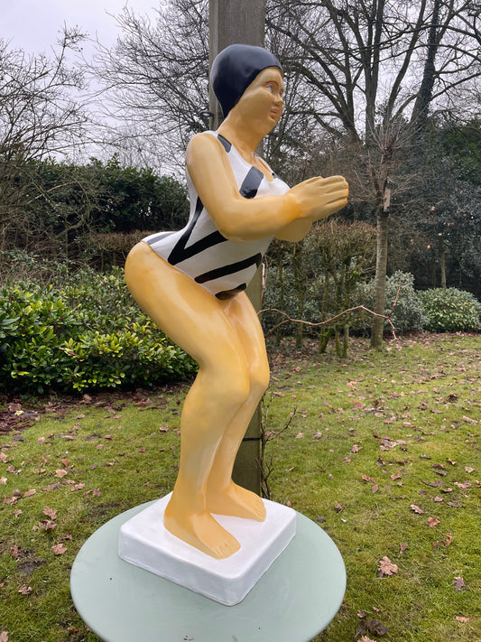 Duikende dame zwart-wit jacuzzi tuin, zwembad, vijver 115cm