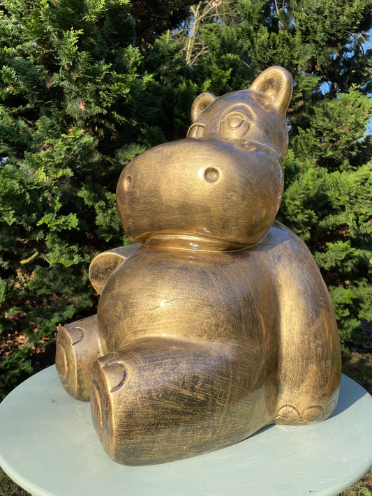 Beeld nijlpaard, hippo, tuin, zwembad, vijver 55cm